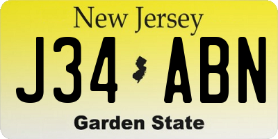 NJ license plate J34ABN