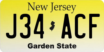 NJ license plate J34ACF