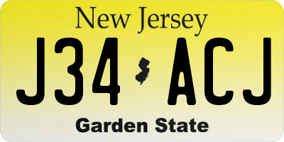 NJ license plate J34ACJ