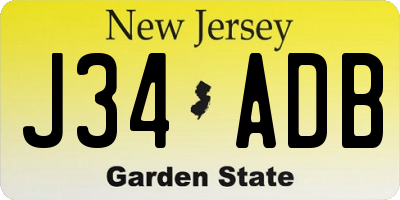 NJ license plate J34ADB