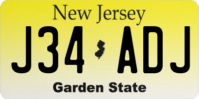 NJ license plate J34ADJ