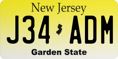NJ license plate J34ADM