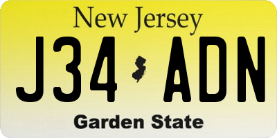 NJ license plate J34ADN