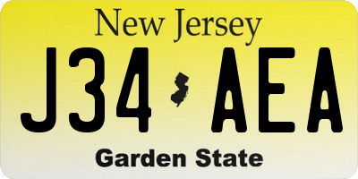 NJ license plate J34AEA