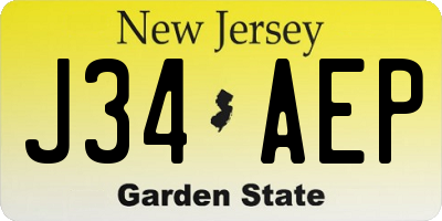 NJ license plate J34AEP