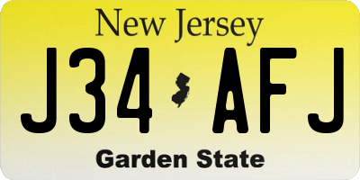 NJ license plate J34AFJ