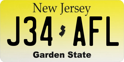 NJ license plate J34AFL