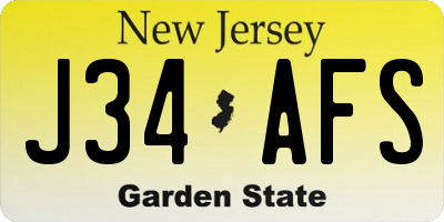 NJ license plate J34AFS