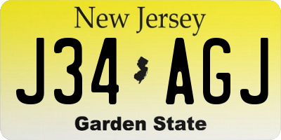 NJ license plate J34AGJ