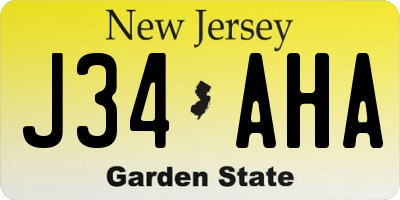 NJ license plate J34AHA