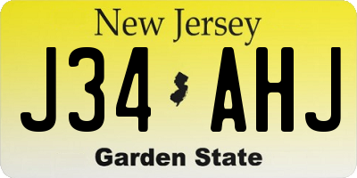 NJ license plate J34AHJ