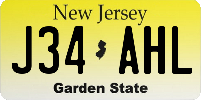 NJ license plate J34AHL