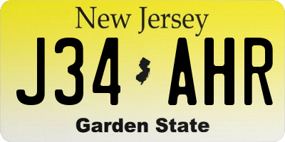 NJ license plate J34AHR