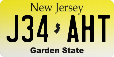 NJ license plate J34AHT