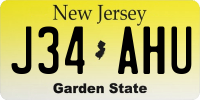 NJ license plate J34AHU