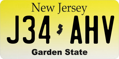 NJ license plate J34AHV