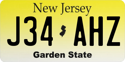 NJ license plate J34AHZ