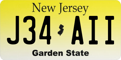 NJ license plate J34AII