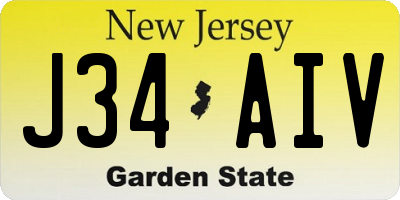 NJ license plate J34AIV