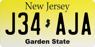 NJ license plate J34AJA