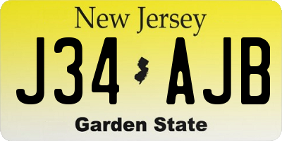 NJ license plate J34AJB