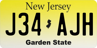 NJ license plate J34AJH