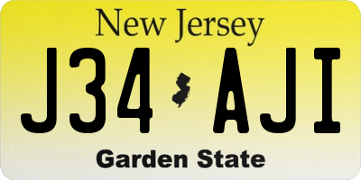 NJ license plate J34AJI