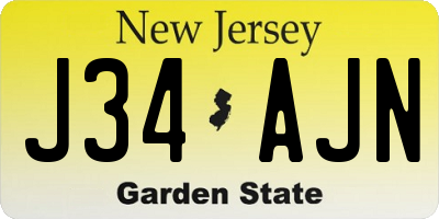 NJ license plate J34AJN