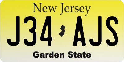 NJ license plate J34AJS