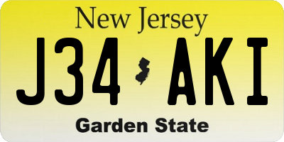 NJ license plate J34AKI