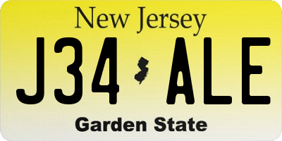 NJ license plate J34ALE