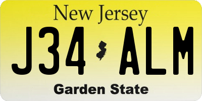 NJ license plate J34ALM