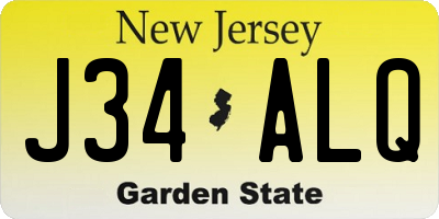 NJ license plate J34ALQ