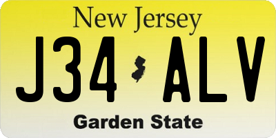 NJ license plate J34ALV