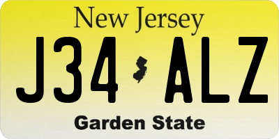 NJ license plate J34ALZ