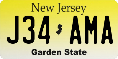 NJ license plate J34AMA