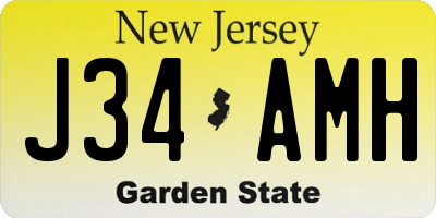 NJ license plate J34AMH