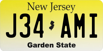 NJ license plate J34AMI