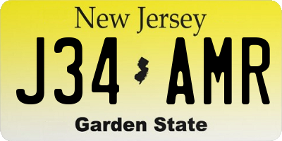 NJ license plate J34AMR