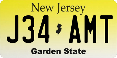 NJ license plate J34AMT