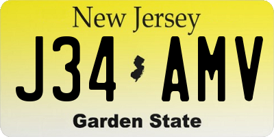 NJ license plate J34AMV