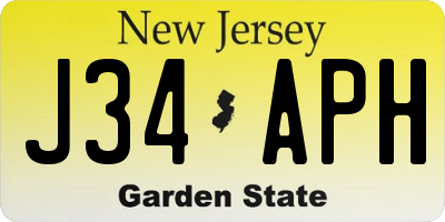 NJ license plate J34APH