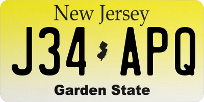 NJ license plate J34APQ