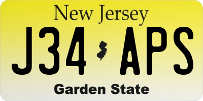 NJ license plate J34APS