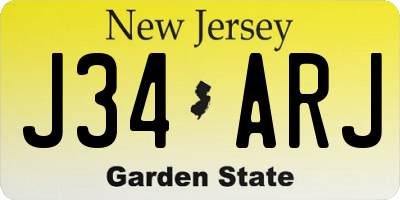 NJ license plate J34ARJ