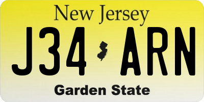 NJ license plate J34ARN