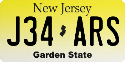 NJ license plate J34ARS