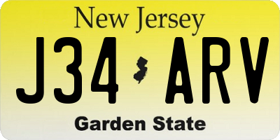 NJ license plate J34ARV