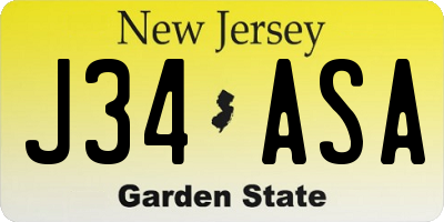 NJ license plate J34ASA