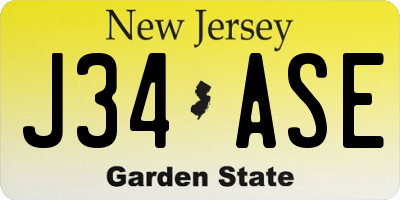 NJ license plate J34ASE